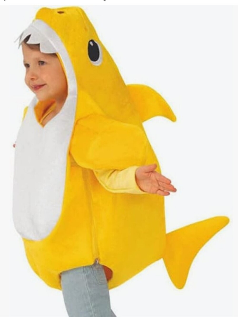 Pink Fong Baby Shark Kids Halloween Costume Cosplay Yellow Shark Dress Up